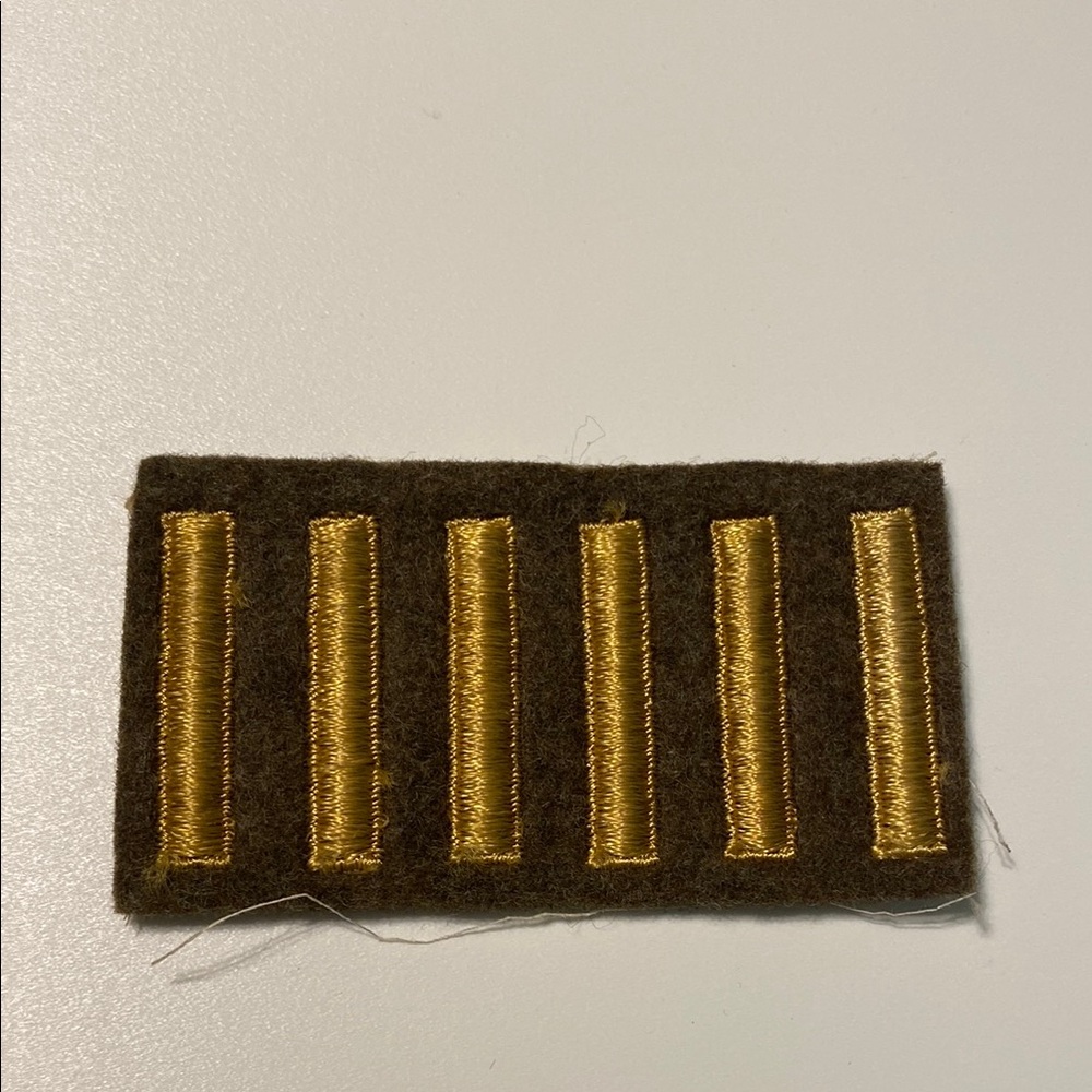 WW2 US Army Overseas Service Insignia 6 Hash Marks on OD Wool 3 Years WWII